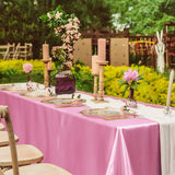 Popxstar Rectangle Tablecloth Satin Table Cloth Bright Smooth White Pink Solid Color Table Cover Wedding Party Supplies Table Decors