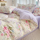 Comforter Botanical Flowers Garden Ultra Soft & Breathable 100%Nature Cotton Bedding Sets With Flat/Fitted Sheet 2 Pillowcases