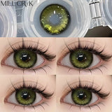 1pair/2pcs Blue Comic Eye Fashion Color Contact Lenses Lady with Eye Contact Soft Color Cosmetics Year with Natural Lenses