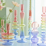 Popxstar Candlestick Holder Glass Candle Holder for Candlestick Dinner Party Wedding Centerpieces Table Decoration Home Decor