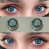 Popxstar Color Contact Lenses with Diopters Myopia Green Color Lens Eyes Purple Lenses Graduated Blue Lenses