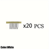 Popxstar  10/20/50Pcs Wig Combs To Secure Wig 6-Teeth Wig Comb Wig Clips With Cloth For Making Wig Caps Steel Material Clips Combs ForHair