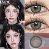 Popxstar  2Pcs Hot sale Color Contact Lens Myopia Lenses Degree Dark Night Series Fashion Contact Lenses Green Soft Cosplay Lens