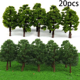 Popxstar 20Pcs 7cm Model Trees Micro Landscape Decor Scale Architectural Model Train Layout Tree Building DIY Ature Toys Decor