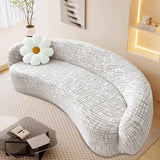 Stretch Shaped Sofa Protector for Living Room Semi-Circular Curved Couch Cover Soft Leaves Sectional Jacquard Sofa Slipcover