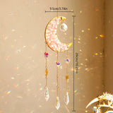 Popxstar  Crystal Sun Catcher Prism Wind Chimes Moon Catchers Rainbow Maker Prism Hanging Decor Wind Bell Garden Decoration Outdoor Gifts