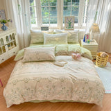 Popxstar  Floral Printed Duvet Cover 1Piece- 100% Cotton Luxury Bedding, Pre-Washed for Softness, for Bedroom Decor - Zipper Closure