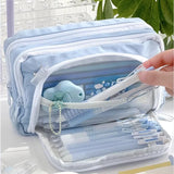 Popxstar Girl Large Capacity Aesthetic Pencil Back-to-school Cases Cute Stationery Holder Bag Zipper Pencil Pouch Student School Supplies