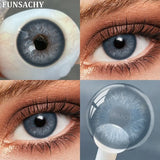 1 Pair Blue Color Contact Lenses Grey Pupils Fashion Natural Soft Lens Eye Makeup Contacts Cosmetics Color Lens Yearly