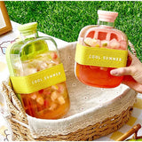 2-in-1 With Straw Water Bottle Ice Cube Silicone Tray Food-grade Ice Make Pressing Mould Ice Drink Cup Outdoor Fruit Juice Cup