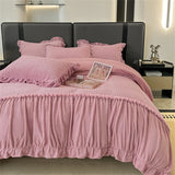 Popxstar Carved Milk Velvet Bedding Set High Weight Thicken Warm Four Piece Set Quilt Cover Bed Linens Bedspread Pillowcase Bedroom Decor