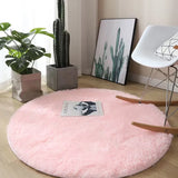 Popxstar Plush round carpet living Room Decoration Children's Bedroom fluffy white carpet non-slip blanket bedside design Room play mat