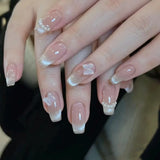 Popxstar  24Pcs Cat's Eye False Nails Press On Nails Fashion DIY Full Cover Detachable Waterproof Nail Tips Wearable Manicure