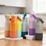 New detachable handle stainless steel insulated cup straw water cup macaron contrasting color series outdoor cold insulation