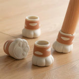Popxstar  Cat Paw-Shaped Silicone Chair Leg Pads Anti-Slip Noise-Reducing Floor Protective Covers for Furniture Legs Noise-Reducing