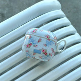 Popxstar  Lovely Pink Flower Gloss Soft Earphone Case for AirPods Pro 2 With Keychain for AirPods 4 3 2 1 Silicone Protection Cover