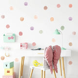 Popxstar 1PC Watercolor Mint Green Polka Dot Stickers Children Room Kindergarten Decorate Gift Wall Stickers Room Decor Aesthetic Sticker