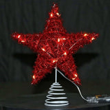 Creative 3D Glitter Star Christmas Trees Topper Hollow Light Up Xmas Tree Ornament Party Decoration Iron Glowing Tree Topper