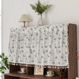 Popxstar Blackout Fabric Curtain for Bedroom Living Room Small Window Cotton Floral Tassel Short Curtains Farmhouse Vintage Cafe Decor