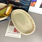 Popxstar Ele White Cerc Western Dinner Plate with  Knot Simple Design Oval ape Fi Plate Home Use Cake Serving Di