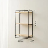 Popxstar  Floating Rectangular Shelf Wall Mounted Metal Framed With Wooden Floor For Wall Storage Display Household Items Home Decoration