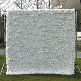 Popxstar 5D White Rose Cloth Flower Wall Artificail Fabric Roll Up Hydrangea Floral Wall Wedding Backdrop Decor Hang Curtain Photo Props