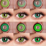 Popxstar Green Lenses 1 Pair Colored Contact Lenses for Eyes Anime Accessories Anime Lenses Cosplay Lenses Halloween