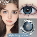 Popxstar  1 Pair New Style Color Contact Lenses with Diopter Myopia Eyes Cosplay Blue Fragrant Butterfly Contacts Lens Makeup YearK