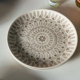 Popxstar  Ceramic Round Shape Floral Plates Dinner Sets Large Capacity Large Plate Dessert Salad Plate Beautiful Table Tableware Services