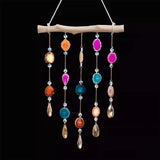 Natural wooden stick crystal Sunshine Catcher Light and Shadow Pendant Sun Catcher living room bedroom balcony wall decoration