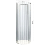 Popxstar Ribbed Glass Hurricane Candle Holders Home Decor Pillar Candles Glass Vase Floating Candle Wedding Ornaments