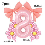 Popxstar  5pcs Bow Balloon Birthday Decorations Bow Tie Pink Balloon Bow Balloon Wedding Bride Shower Birthday Girl Decoration Bow Balloon