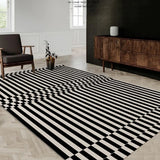 Popxstar Simple Black Stripe Living Room Decoration Carpet Ins Nordic Bedroom Bedside Plush Non-slip Mat Luxury Study Cloakroom Soft Rug