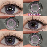 Popxstar  1 Pair Myopia Fashion Lens Prescription Colored Contact Lenses Beauty Pupils Purple Eye Lenses Blue Eye Color Lenses