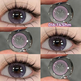 Popxstar  -1 Pair Myopia Fashion Lens Prescription Colored Contact Lenses Beauty Pupils Purple Eye Lenses Blue Eye Color Lenses