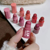 Popxstar 4 In 1 Matte Lipstick Pencil Kit Combo Velvet Sexy Red Lip Tint Non-stick Cup Multicolour Lipstick Pen Makeup Lips Cosmetic Set