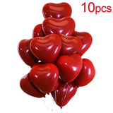 Popxstar 50/10pcs Red Heart Balloons Inflatable Latex Balloon for Valentine Day Wedding Party Anniversary Decoration Supplies Wholesale