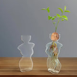 Human Shaped Glass Vase Plant Propagation Flower Arrangement Hydroponic Vessel Bulb Arrangement Flower Vase Home Decoration