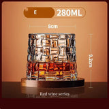 Popxstar  1-4PCS Tumbler Whiskey Glass With Base Crystal Whiskey Glasses Rotating Spinning Wine Brandy Glass Cup Drinkware For Bar Home
