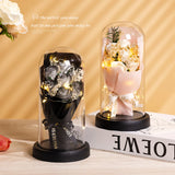 Popxstar  Eternal Rose LED Light Acrylic Cover Flower Valentines Day Gift Wedding Party Decor Artificial Rose Flowers Light Christmas Part