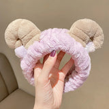 Popxstar Woman Soft Lovely Sheep Horn Wash Face Hairband Ladies Ponytail Holders Headband Bezel Hair Accessries Ornaments Turban