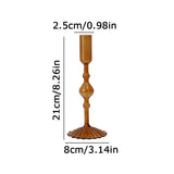 Popxstar  Retro Glass Candle Holder Wedding Supplies Candlelight Dinner Candlestick Props Ornament High Footed Candlestick Home Decoration