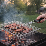 Barbecue Tools Folding Handle BBQ Grill Basket Non Stick Carbon Steel Grill Basket Multi-Functional Grill Mesh Outdoor Grill
