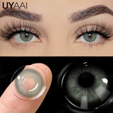 Popxstar  1 Pair Brown Natural Colored Eye Lenses Gray Fashion Lenses Blue Eye Lens Green High Quality Cosmetics Color Contacts