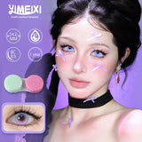 Popxstar  1 Pair New Green Lenses Colored Contact Lenses with Prescription Myopia Lenses Purple Pupils Beauty Pink Korean Lenses