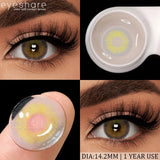 Popxstar  New Natural Color Contact Lenses 2pcs Colorful Makeup Eyes Contact Lens Blue Beauty Pupils Yearly Cosmetic Gray Lenses