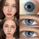 Popxstar 1 Pair(2pcs) Blue Contact Lenses Myopia Pupils With Diopters Fashion Lenses for Eyes Color Lenses Prescription Lenses
