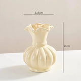 Pumpkin shaped ceramic vase hydroponics dried flowers flower arrangement desktop ornament home living room study decoration
