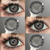 1 Pair Black Lenses Natural Contact Lenses for Eyes Eye Contacts Brown Gray Lenses Yearly Cosmetic Women Lens