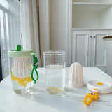 Summer Lemon Cold Brew Plastic Straw Cup Cute Large Capacity Drinking Water Cup For School Girl Children Coffee Cups